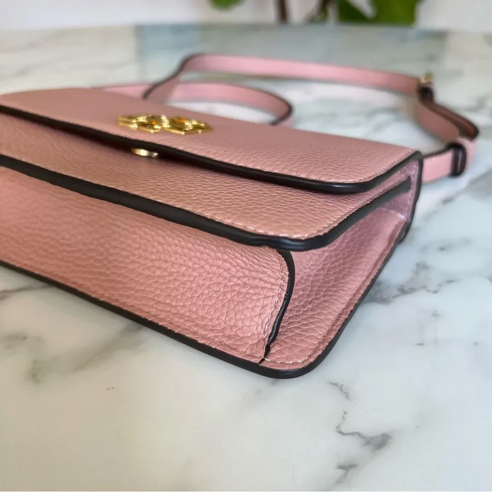 NWT Tory Burch Britten Mini Top Handle Leather Crossbody Bag Pink Moon